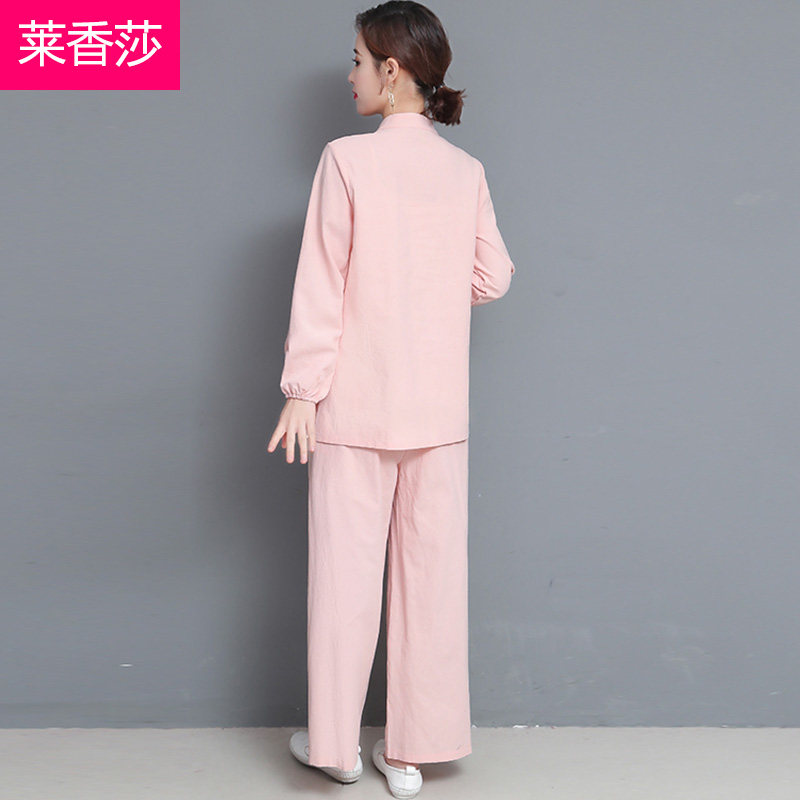 中式唐装禅修居士服女复古瑜伽服 莱香莎上衣