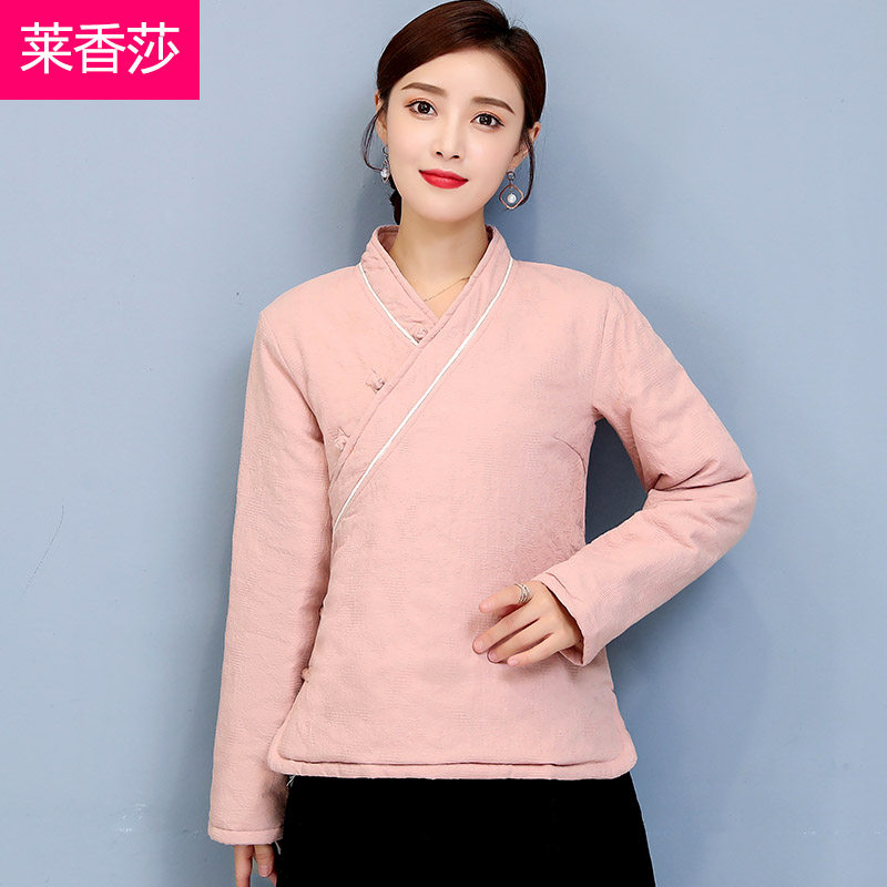 中式唐装秋冬中国风汉服改良棉衣 莱香莎上衣