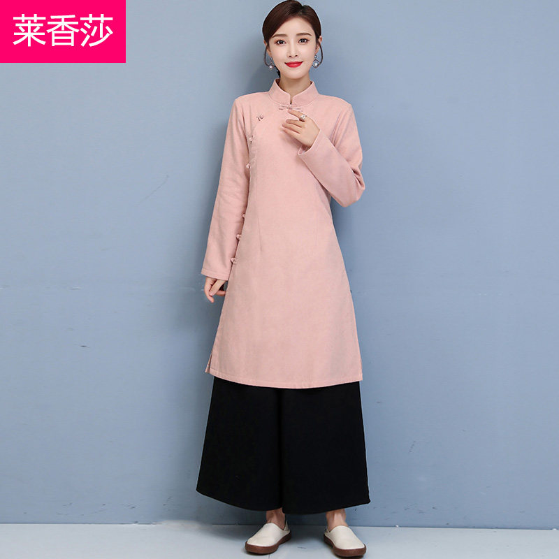 加绒加厚居士服中国风禅意禅修服 莱香莎上衣