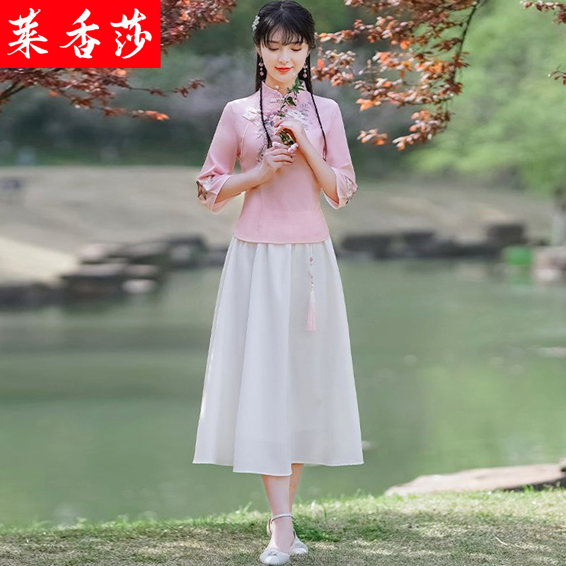 民国少女学生装禅意茶服唐装汉服 莱香莎上衣