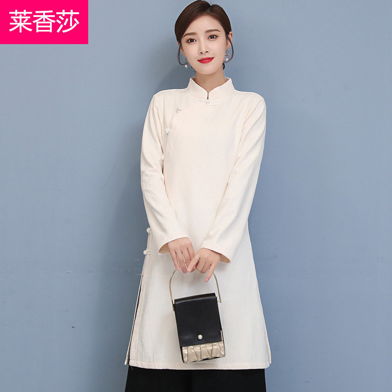 加绒加厚居士服中国风禅意禅修服 莱香莎上衣