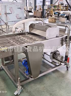 全自动吐丝片面包片巧克力涂层冷却线上淋下喷式淋面机包衣设备