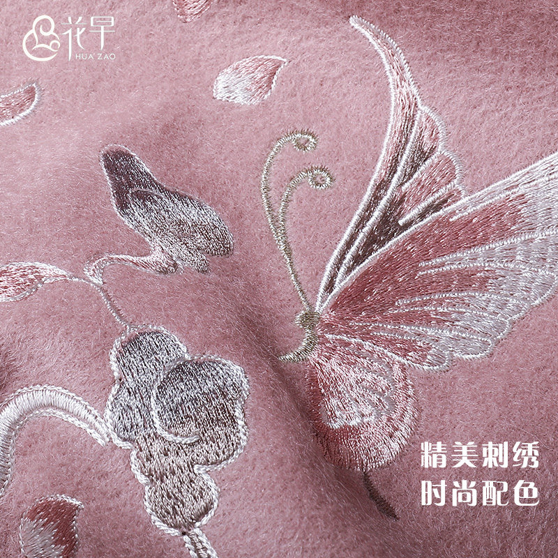 刺绣羊毛围巾女冬季高级感送妈妈礼物生日女生百搭羊绒围脖礼品盒,淘宝优惠券,粉丝福利购,淘宝优惠卷