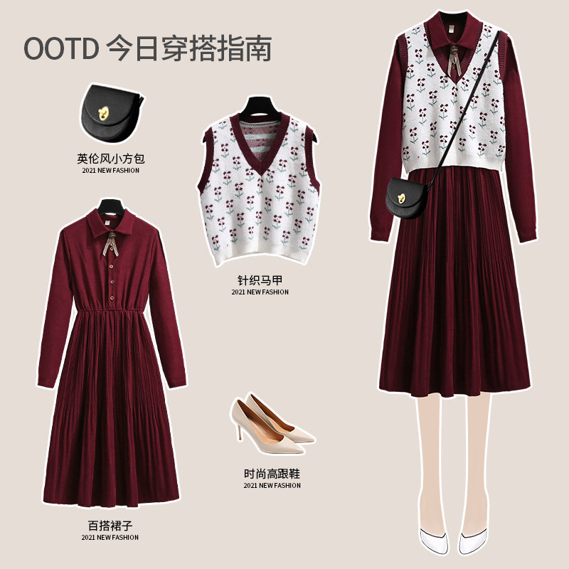 灯芯绒复古长袖连衣裙2021新款衬衫 盟蔻连衣裙