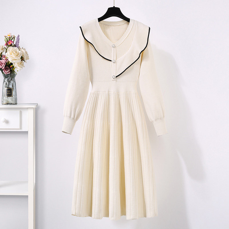 红色针织打底新年战袍2021连衣裙 盟蔻连衣裙