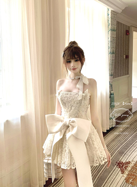 SISI JIANG“缎带珍珠”定制蝴蝶结珍珠项链