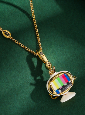 珐琅彩釉时尚创意电视机吊坠