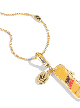 镶钻印花滑雪板吊坠项链