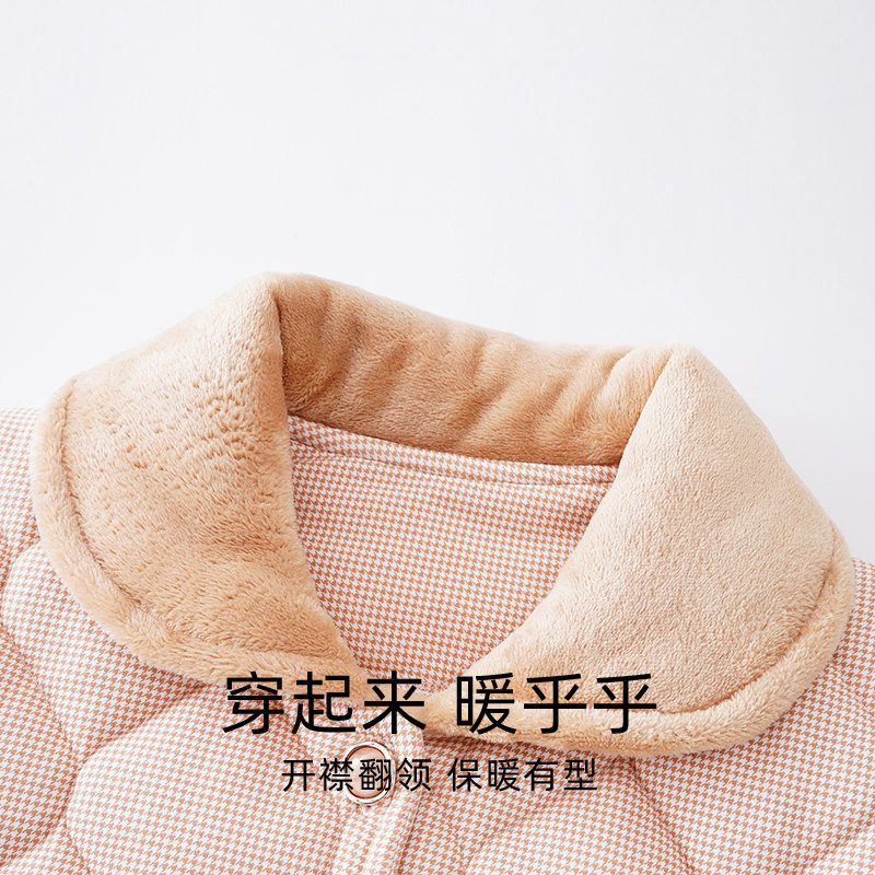 浪莎三层加厚夹棉睡衣女士秋冬季保暖棉袄大码中年妈妈家居服套装,淘宝优惠券,粉丝福利购,淘宝优惠卷