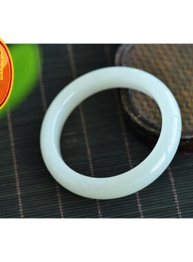 天然新疆和田玉羊脂玉57.2mm圈口精品手镯重63.8克手镯玉质细腻bh