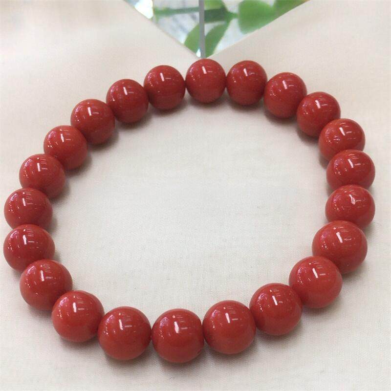 天然牛血红沙丁珊瑚圆珠手链手串8mm有机宝石阿卡深海红科西嘉颂,淘宝优惠券,粉丝福利购,淘宝优惠卷