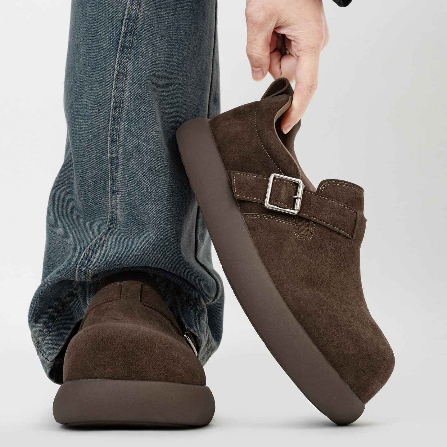 全包搭扣小土豆勃肯鞋男冬季加绒保暖厚底棉鞋复古大头乐福雪地靴,淘宝优惠券,粉丝福利购,淘宝优惠卷