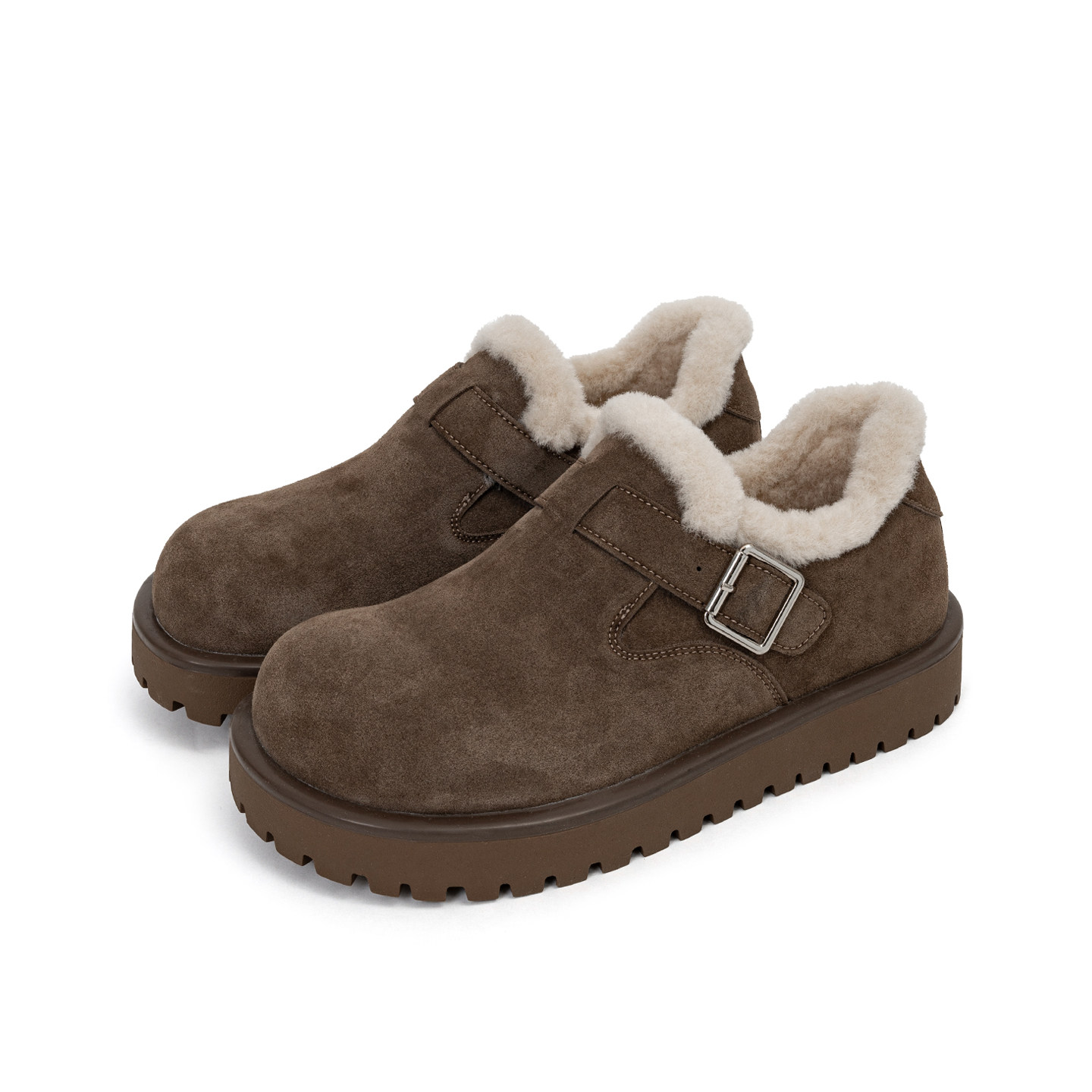 全包复古搭扣勃肯鞋男女冬季加绒保暖厚底毛毛棉鞋大头乐福雪地靴,淘宝优惠券,粉丝福利购,淘宝优惠卷