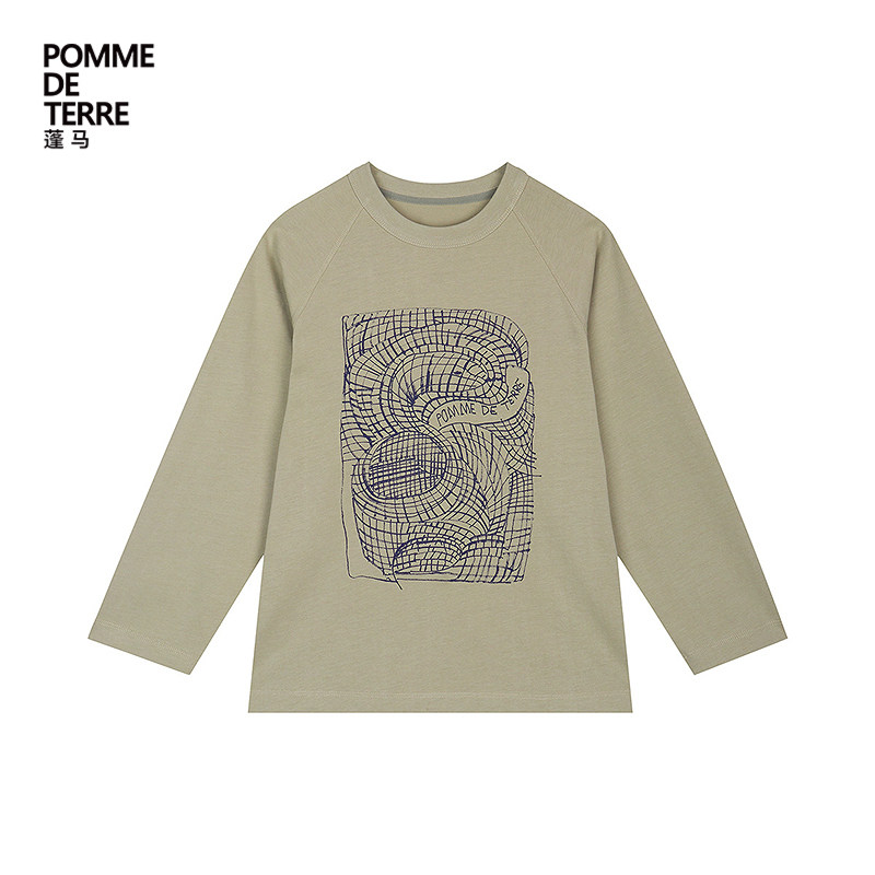 [新款]蓬马大童T恤长袖棉蛇年印花25春装男女儿童pomme de terre,淘宝优惠券,粉丝福利购,淘宝优惠卷