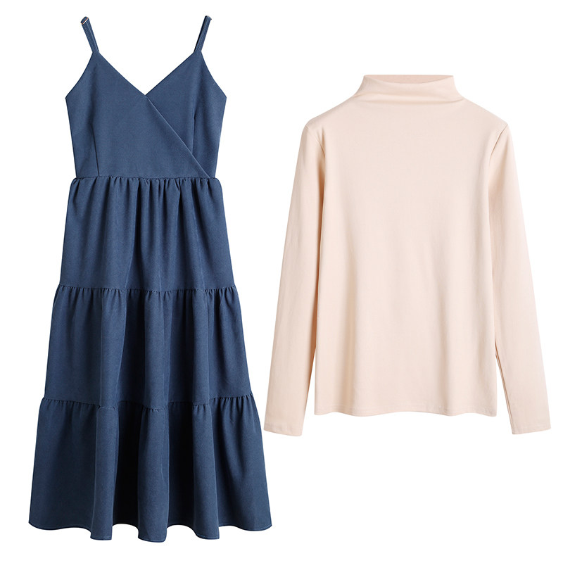 秋冬2020年新款套装裙显瘦仙女裙子 姿态玫瑰连衣裙