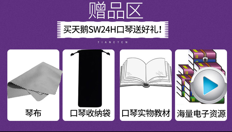 吉悦乐器专营店正品包邮天鹅牌口琴24孔C调高级演奏考级复音C调银色口琴SW24H2
