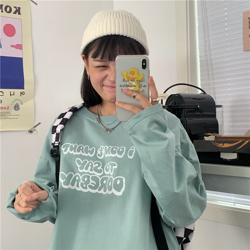 红续原宿风oversize宽松韩版卫衣 红续卫衣/绒衫