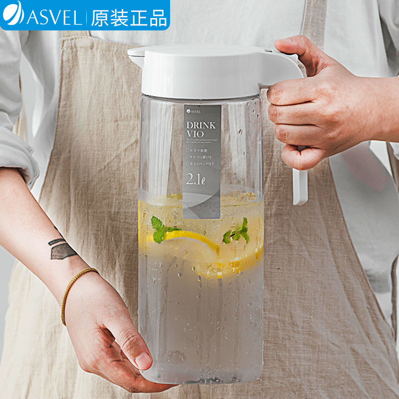 日本asvel耐高温冷水壶 家用冷藏冰箱水壶大容量凉水杯密封凉水壶 - 图0
