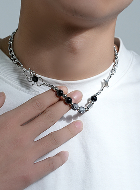 项链男潮嘻哈朋克情侣儿童毛衣链女吊坠配饰搭钛钢高街配饰锁骨链