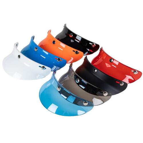 通用三扣复古摩托车头盔帽檐电动车机车半盔帽舌挡雨防晒遮阳板 - 图0