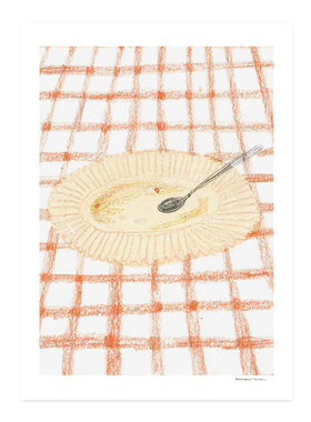丹麦设计Marina García 梨龙虾法式餐厅插画艺术海报装饰画挂画