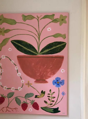 《静谧缤纷花园》中古风客厅装饰画植物花卉餐厅摆画玄关走廊挂画