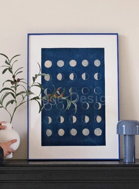 月相图 现代简约装饰画月亮渐变小众艺术空间高级感入户玄关挂画