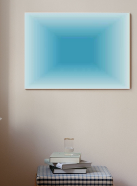 渐变色装饰画简约风餐边墙面浅蓝色高级感挂画大尺寸壁画艺术时尚