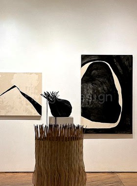 现代简约风客厅卧室装饰画黑白线条抽象书房挂画可定制长方形壁画