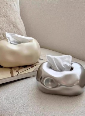 陶瓷纸巾盒感创意桌面摆件客厅餐桌茶几纸巾收纳盒抽纸盒摆设