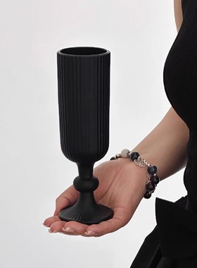 法式轻奢玻璃花瓶仿真花桌面插花摆件感小众客厅摆设家居装饰