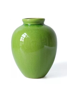 浅色冰裂纹陶瓷花瓶客厅餐桌插花摆件轻奢感小众家居装饰花瓶