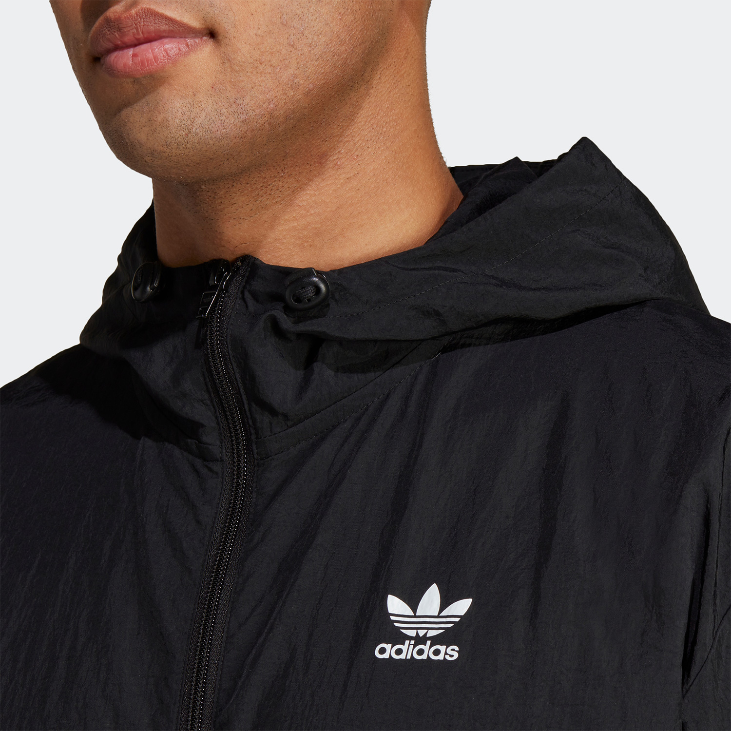 Adidas/阿迪达斯正品三叶草男子连帽梭织防风运动夹克IA6362 - 图2