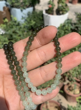 如意玉都-和田玉湖水绿渐变手串卡6手链色泽从浅到深自然过渡