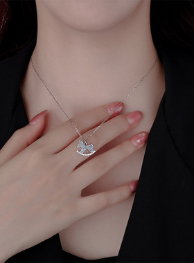 S999纯银冰屿摇摇马项链女