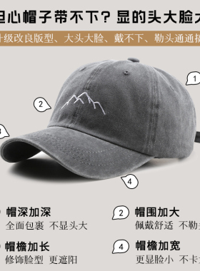 大头围加深帽顶显脸小宽檐遮阳