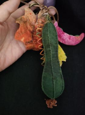 手工布艺植染老粗布种瓜得瓜种豆得豆挂件车挂包挂