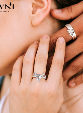 AWNL霖奈北欧M陨石银河同心戒指