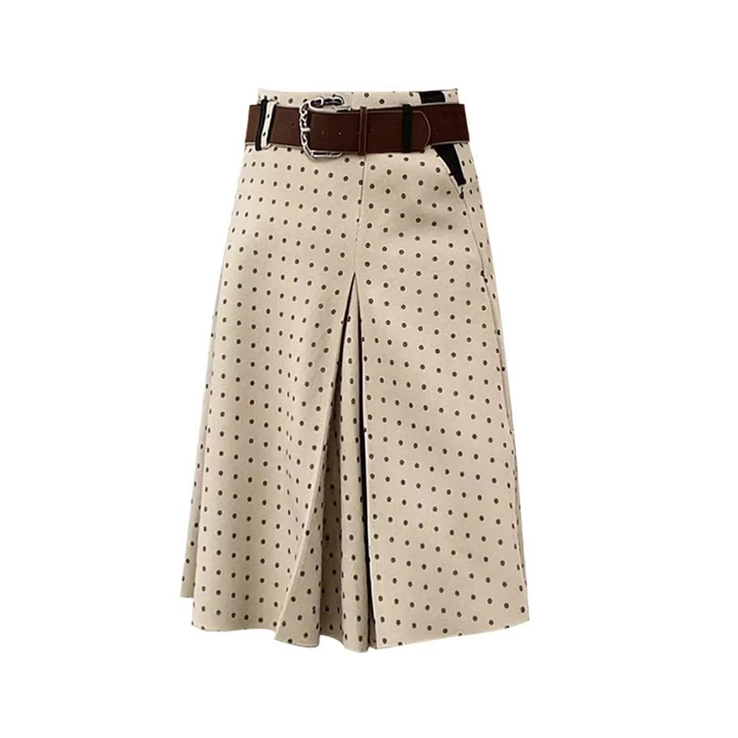 法式显瘦复古植绒印花褶皱设计感波点半身裙女中长款冬季a字半裙,淘宝优惠券,粉丝福利购,淘宝优惠卷