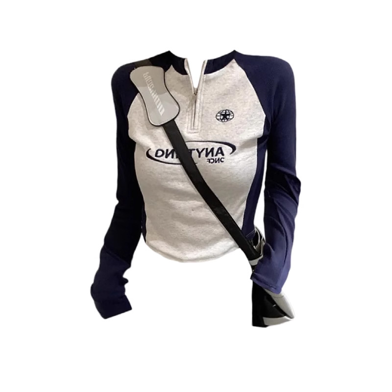 正肩女t恤长袖韩系穿搭修身拉链内搭打底衫独特漂亮早秋上衣,淘宝优惠券,粉丝福利购,淘宝优惠卷