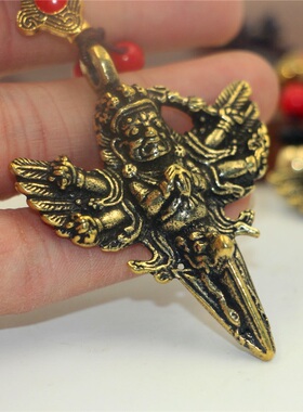 黄铜大黑天挂坠汽车钥匙扣金刚杵
