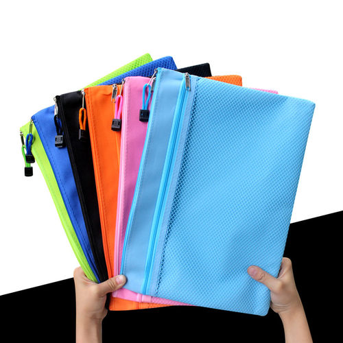 手提拉链袋帆布A3/A4/A5试卷袋科目袋书本收纳袋票据8K文件资料袋 - 图0