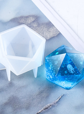 喜妹水晶滴胶DIY海洋风三连钻石 石头切面硅胶模具3D立体水母模型