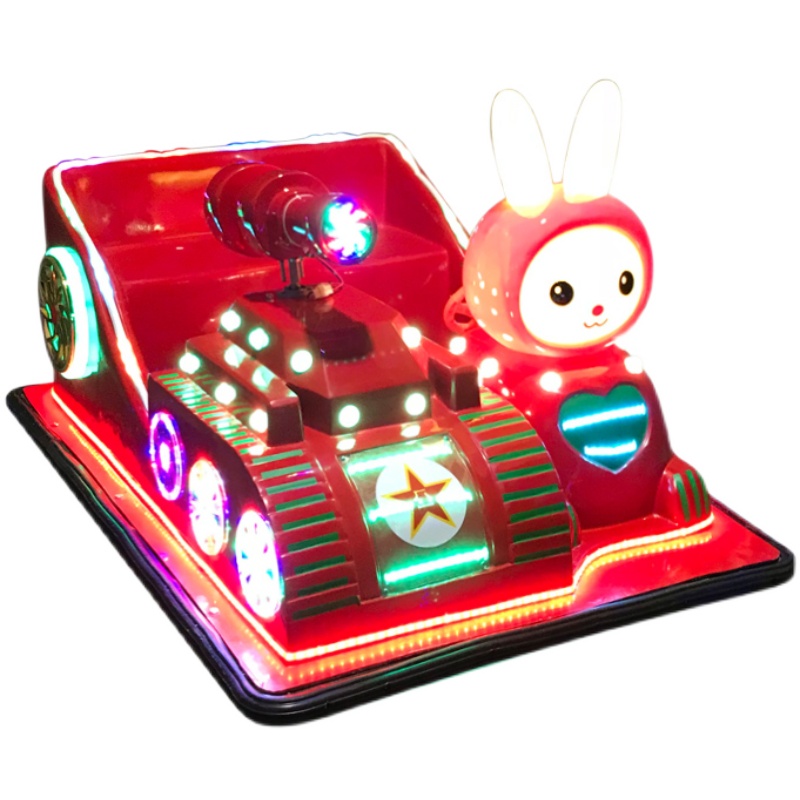 新款疯狂兔子广场儿童碰碰车双人游乐设备户外发光电动电瓶玩具车 - 图3
