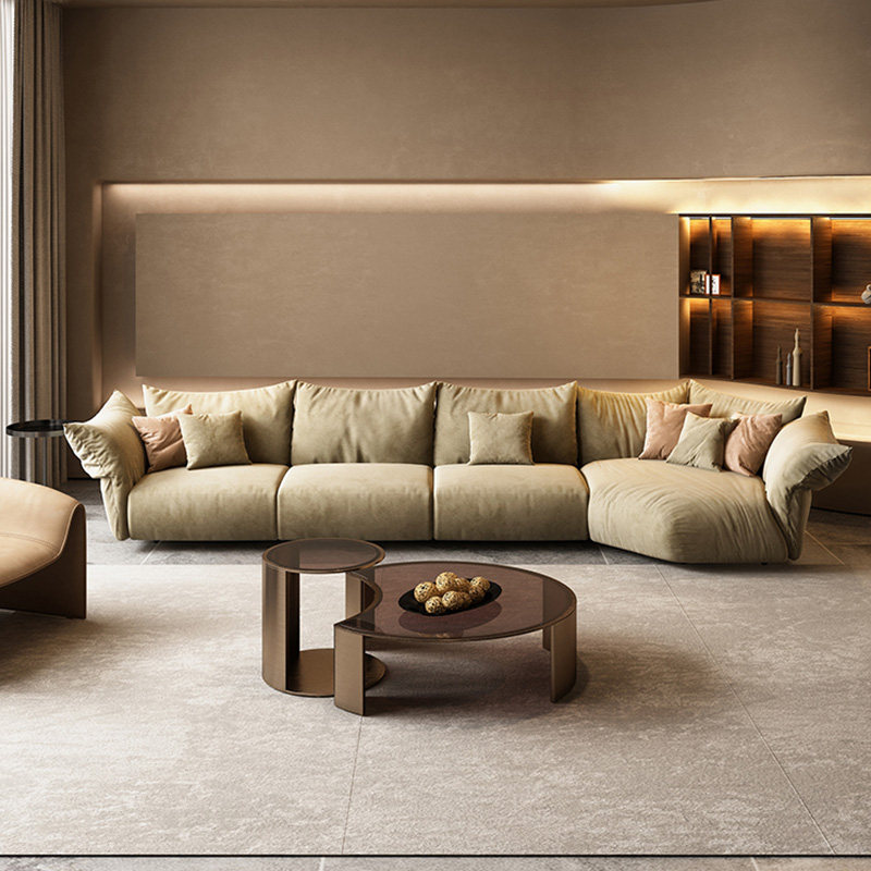 edra花瓣沙发意式极简高端大户型轻奢风磨砂布不规则转角娜扎同款_虎窝淘