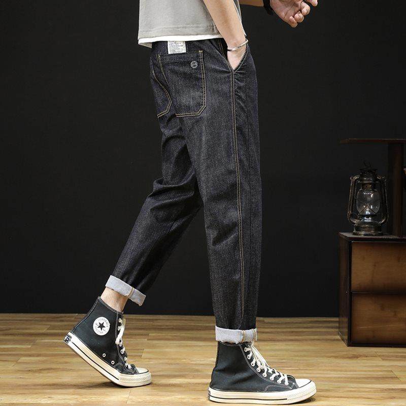 夏季超薄天丝牛仔裤男薄款胖子松紧腰拉链加肥加大码冰氧吧九分裤,淘宝优惠券,粉丝福利购,淘宝优惠卷