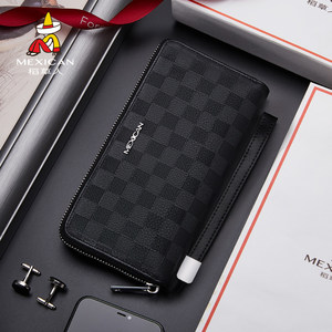 稻草人2025新款牛皮长款拉链大容量钱包男正品大学生休闲高档手包