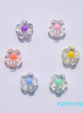 透明磨砂亚克力梅花珠子diy饰品