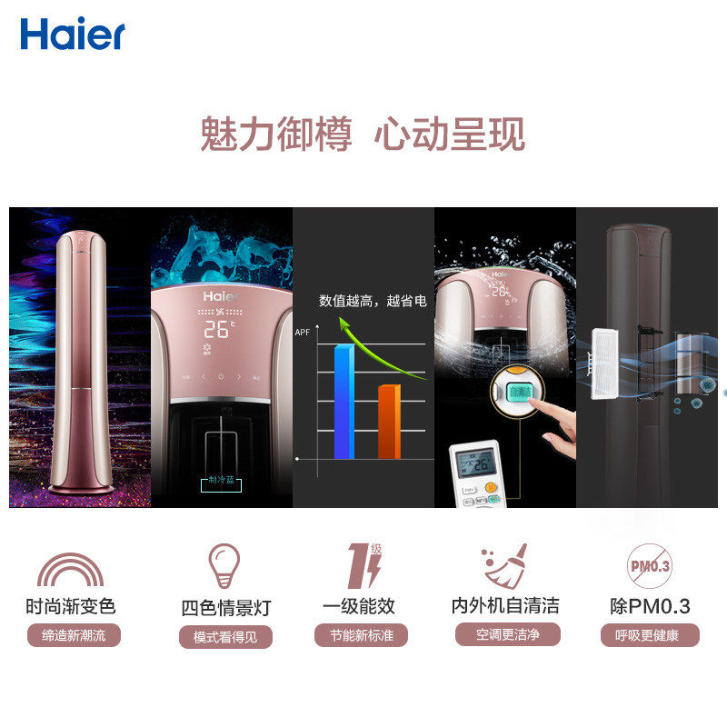 haier /海尔变频圆柱形立式柜机 haier海尔夫乔空调
