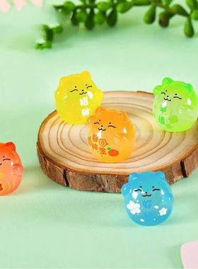 微景观摆件可爱夜光招财猫树脂工艺品汽车中控台DIY摆件装饰礼品